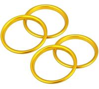HUVNEXA Air Conditioning Trim For 4 Pcs Red Car Air Conditioner Vent Ring Outer Trim Aluminum Alloy(Gold Tone)