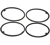 HUVNEXA Air Conditioning Trim Interior Mouldings Air Conditioning Abs Chrome Trim Outlet Decoration Circle Ring Auto Accessories 4Pcs, for Focus 2 2005 2006 2007 2008(BLACK Carbon Fiber 4pcs)