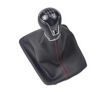 HUVNEXA Car 5/6 Speed Gear Shift Knob Cover, for Seat, Leon III 3 MK3 2012-2017 Lever Leather Gaiter Boot Car Accessories Car Gear Shift Knob(BLACK 6 Speed Red Line)
