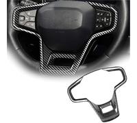 HUVNEXA Car Accessories Carbon Fiber Look Steering Wheel Panel Cover Trim, for Ford, Bronco 2021 2022 Steering Wheel Emblem Cover, Auto Interior Center
