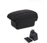HUVNEXA Car Accessories, for Renault, for Clio Mk4 Car Armrest Box Armrest Car Central Storage Container Centre Console Storage Box Car Armrest(BLACK A1 Style Red Line)