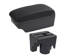 HUVNEXA Car Accessories, for VW, Mk5, for Golf, Mk 5 6 2005-2011 Car Armrest Box Centre Console Storage Box Cup Holder Interior Car Armrests Car Armrest(BLACK C2 Black Line 7usb)