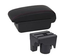 HUVNEXA Car Accessories, for VW, Mk5, for Golf, Mk 5 6 2005-2011 Car Armrest Box Centre Console Storage Box Cup Holder Interior Car Armrests Car Armrest(BLACK B1 Red Line 3usb)