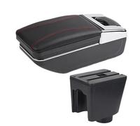 HUVNEXA Car Armrest Box Center Console Storage Box Interior Accessories, for Chevrolet, for Aveo T200 T250 T255 Car Accessories Car Armrest(BLACK A1 Red Line No Usb)
