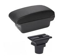 HUVNEXA Car Armrest Box Center Console Storage Case Modification Accessories With Cup Holder USB Port, for Kia, for Picanto Car Armrest(BLACK B-black Black Line)