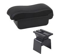 HUVNEXA Car Armrest Box Centre Console Storage Box Car-styling With Cup Holder USB Accessories, for Peugeot, 307 Car Armrest(BLACK B2 White Line)