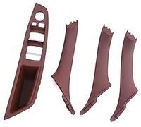 HUVNEXA Car Inner Interior Door Handle Front Armrest Panel Trim Pull Set Replacement, for BMW, for 5 for Series F10 F11 F18 520I 523I, for 525I 528I car Door Handle Frame Cover(Red Brown Lhd 4pcs)