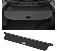 HUVNEXA Car Trunk Retractable Cargo Cover, for Rivian R1S 2022-2024 Rear Parcel Shelf Luggage Security Shield Shade Canvas Gloss Black Trunk Storage Bracket(BLACK Gloss Black)