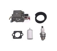 HUVNEXA Carburetor Fuel Hose Filter Spark Plug Kit, for Husqvarna, for 340 345 346XP 350 353 Chainsaw,for zama, for C3-EL18B Carb 503281812 Chainsaw Air Filter