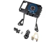 HUVNEXA Detachable Phone Holder, for MOTO, for GUZZI V 85 TT V85TT V85 2019-2023, for Smart, Phone Holder GPS Navigation Bracket Motorcycle Windshield Fairing Upper Bracket Phone Mount(BLACK Wireless