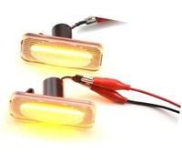 HUVNEXA Dynamic Side Turn Signal Fender Marker Sequential Blinker, for Opel Omega B Stufenheck, for Caravan Fender Side Marker Light(BLACK Crystal White)