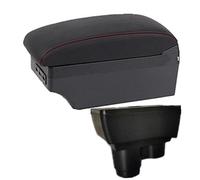 HUVNEXA For Dacia, for Duster 2019-2022 Car Armrest Box Car Armrest Center Console Storage Box With USB Accessories Car Armrest(BLACK C Red Line 7usb)