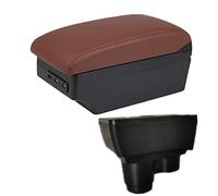 HUVNEXA For Dacia, for Duster 2019-2022 Car Armrest Box Car Armrest Center Console Storage Box With USB Accessories Car Armrest(BLACK C Brown 7usb)