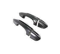 HUVNEXA for Ford, for Mustang, for S550 V6 GT 2015-2023 Decoration Cover Trim Set Sticker Key Cap Accessorie Chrome Carbon Fiber Car Door Handle Car Door Handle Cover(Carbon Fiber)