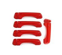 HUVNEXA for Jeep, for Wrangler JL 2018+ ABS Tailgate Handle Outside Door Handle Trim Cover Sticker Car Door Handle Cover(B Red)