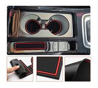 HUVNEXA For Kia, Ceed CD GT SW Proceed GT XCeed Non-Slip Rubber Mats, for Centre Console, Armrest Storage, Cup Holder, Door Slot, Car Interior Accessories Mat, Pack of 15 Dashboard Anti-Slip Mat(Red)