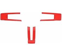 HUVNEXA For Wilsem Car Steering Wheel Decoration Cover, D, for Mustang 2009 2010 2011 2012 2013 Steering Wheel Emblem Cover, Auto Interior Center(Red)