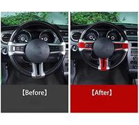HUVNEXA For Wittsy Car Steering Wheel Decoration Cover, D, for Mustang 2009 2010 2011 2012 2013 Steering Wheel Emblem Cover, Auto Interior Center(BLACK Carbon Black)