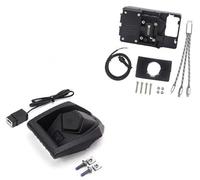 HUVNEXA GPS Moto Phone Mount, for XMAX, for NMAX 125, for X-MAX 300 400, for N-MAX 155 Motorcycle GPS Phone Navigation Bracket Wireless USB Charging Port Holder Mount Phone Mount(BLACK USB Set)