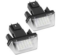 HUVNEXA License Plate LED Light 2pcs 18 LED Left Right Car License Plate Light Lamps, for Citroen, C3 C4 C5, for 206 207 306 307 308.-for c3 number plate light grand c4 picasso c3 phase 1 Car Number P
