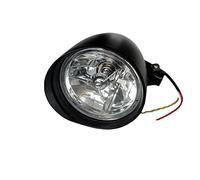 HUVNEXA Motorcycle Headlight 5.75in Tri Bar Bullet Chrome Black Headlamp Mount, for Harley, Sportster Dyna Softail Chopper FXST Big Dog Motorcycle Indicator Light(Chrome)