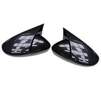 HUVNEXA No Lane Assist, for Volkswagen, for VW, for Passat, B7 CC, for Scirocco, MK3, for Jetta, MK6, for EOS, Car M Horn Wing Mirror Cover Rearview Mirror Cap Shell Car Wing Mirror Covers Cap(BLACK C