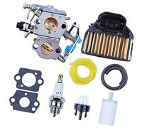 HUVNEXA WTA-29 Carburetor with Air Filter Fuel Line Filter Spark Plug, for Husqvarna, 455E 455, for Rancher, 460 461 Gas Chainsaw Lawn Mower Air Filter