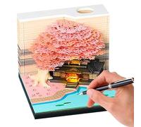 Huvqianu 3D Calendar | Paper Sculpture Calendar - Artistic Notepad Tree House Design with Lights and Detachable Pages for Classroom Vacation Transport Sports Teacher Home