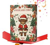 Huvqianu Advent Calendar | 2025 Home Decoration 2D 24 Days | Animal Countdown Christmas Tree Decorations | For Office Bedroom Window Door Car Kitchen Holiday Birthday