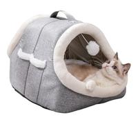 Huvqianu Cat Bed Cave,Semi-Closed Kitten Cave Bed with Side Pocket | Warm Dog House Nest - for Winter Bedroom Balcony Indoor Living Room Patio Bedside Apartment