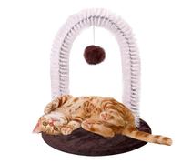 Huvqianu Cat Self Scratcher,Self Grooming Arch Cat Brush - Shedding Tool Hair Remover Brush with Scratching Pad, Non-slip Massage Toy for Furniture Protection