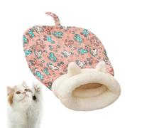 Huvqianu Cat Sleeping Bag, Cute Calming Cat Bed, Cat Snuggle Sack Bed, Comfortable Cat Hideaway Bed, Plush Cat Winter Snuggle Bag, Funny Shaped with Tail Winter Cat Bed for Small Pets