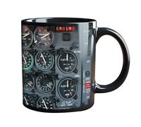Huvqianu Ceramic Aircraft Instrument Panel Coffee Mug, Unique Aviation-Themed Mug, Perfect for Pilots & Aviation Lovers, 0.78 lbs, 3.74 x 9.5 cm, 0 liters