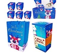 Huvqianu Christmas Boxes - Merry Christmas Holiday Bag Cash Holder Box - Party Supplies for Home Celebration Wedding Jewelry Cookie Bakers Birthday Valentine's Day Family