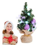 Huvqianu Desk Christmas Tree | Lighted Seasonal Decoration | Desktop Holiday Ornaments | for Apartment Office Store College Students Dormitory Seasonal Hosts Craft Lovers Bedroom Living Room