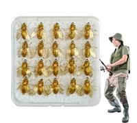 Huvqianu Fly Fishing Lures - 20X Bee Shaped Simulated Lures with Case | Realistic Baits with Case for Lakes Rivers Ponds Sea - Bass Tuna Pike Trout