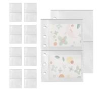 Huvqianu Folder Sleeves - 10 Pieces Loss Storage | 6 Ring Binder Insertion Pouches for Tax Documents Invoices Project Reports Photographs