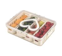 Huvqianu Fruit Storage Boxes, Snack Box with 8 Compartments - Portable Airtight Transparent Storage Box for Refrigerator, Pantry, Kitchen,