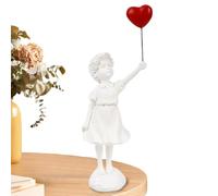 Huvqianu Girl Holding Balloon Statue, Child with Balloon Figurine, Balloon Girl Sculpture, Modern Art Sculpture, Figurines Characters Balloon for Bedroom Living Room Study Room Studio Decorations