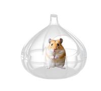 Huvqianu Hamster Litter Tray, Clear Garlic Bath for Hamster, Litter and Granules for Gerbils and Lemmings Exploration Hiding and Hygiene