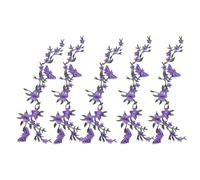 Huvqianu Iron-On Patches | Flower and Butterfly Embroidered Patterns, 5 Pieces Handmade Textile Decorations for Art Creation Decals Jackets Shirts Bags Hats