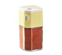 Huvqianu Kitchen Seasoning Jars, Quantitative Pressed Salt Container, 4.92 x 2.36 Inches Refillable Condiments Shaker Bottle Precise Measuring, Seasoning Organizer for Home and Cooking