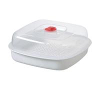 Huvqianu Microwave Steamer - Square Shape Steamer for Kitchen - Microwave Pot with Lid, for Bread Rice Steamers, Vegetables, Fish Food for Baby Food