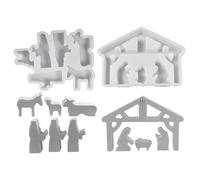Huvqianu Nativity Silicone Molds Nativity Scene Mold | House Shape Concrete Molding Mold - Craft Art for Candle Making, Craft Supplies for