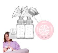 Huvqianu Portable Electric Pump for Breastfeeding, Double Breastfeeding Milk Pumps | Breastpump Extraction Pumps with 2 Milk Bottles | Multiple Modes, Low Noise, Supplies