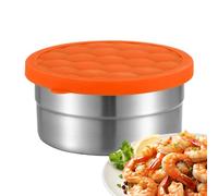 Huvqianu Reusable Snack Containers with Lids | Leakproof Stainless Steel Bowls with Silicone Lid | Small Snack Containers | for Camping Sea Beach Outdoor Travel Work Vacation Offices Long Drive
