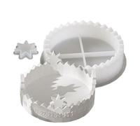 Huvqianu Silicone Mould for Epoxy Resin - Mould for Christmas Candle Holder - Easy Release Reusable 2 Pieces for Cement Plaster Concrete Art Project Creation