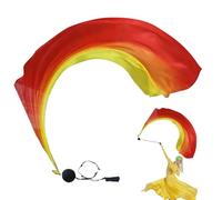 Huvqianu Silk Dance Veils, Silk Poi Veil,Dance Flags of Praise Flags with Balls | Gradient Color Belly Veil, Worship Flags for Church