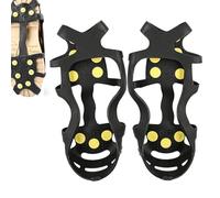 Huvqianu Snow Spikes for Shoes | Anti Slip Shoe Traction - 9-Teeth Snow Traction Cleats,for Winter Commuting Hiking Outdoor Work Fishing Walking Mountaineering Parking Lots Morning