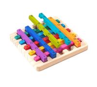 Huvqianu Stacking Toys, Rainbow Stick Stacker for Thee, Wooden Educational Toy with Sensory Learning, Sturdy Play Game Bright Colors for Boys